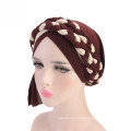Muslim bandanas hat polyester crochet turban for women